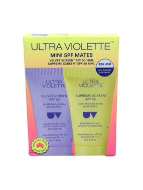 Ultra Violette Mini SPF Mates - Velvet Screen & Supreme Screen - 0.5 fl oz x 2